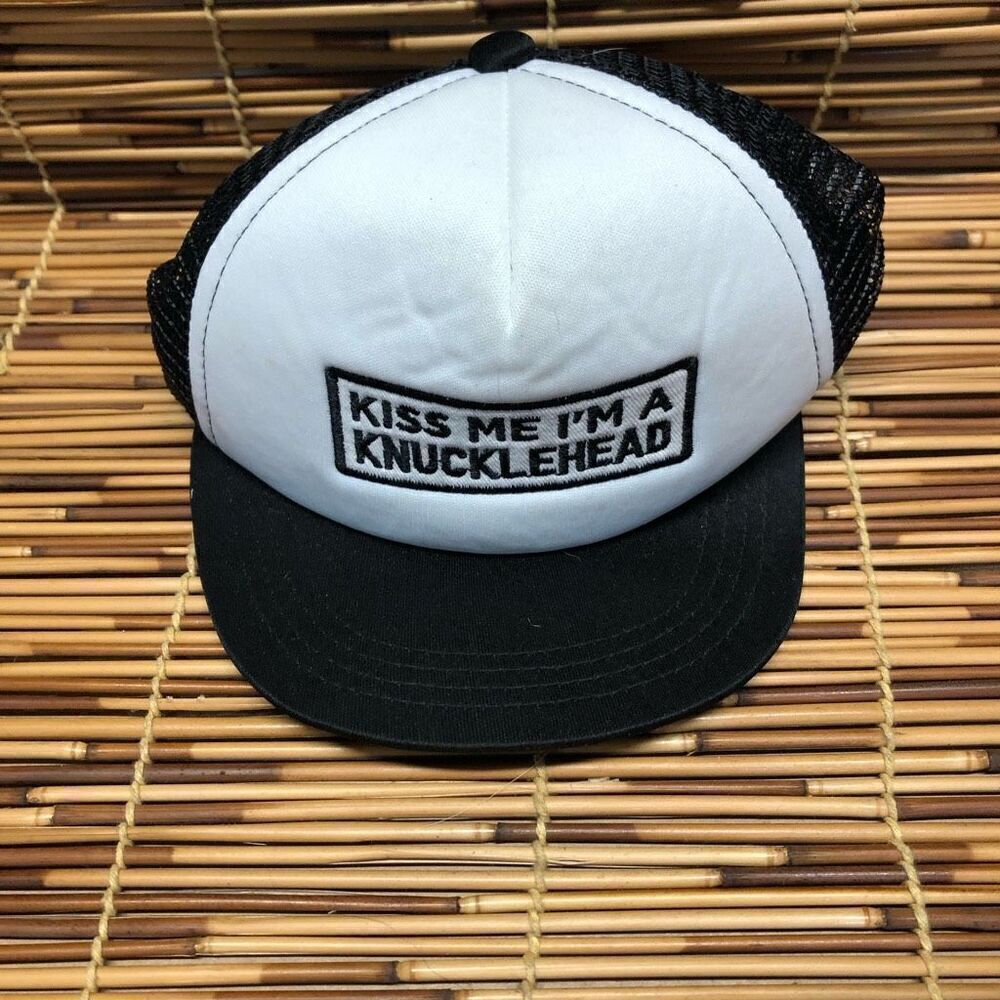 Knuckleheads Extra Small (XS) Infant Trucker Mesh Snap Back Hat Kiss Me I'm a Kn